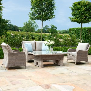 Maze Rattan Garden Furniture Cotswold 2 Seat Sofa Dining with Rising Table Maze Rattan Garden Furniture Cotswold 2 Seat Sofa Dining with Rising Table