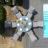 Maze Rattan Garden Furniture Cotswolds Reclining 6 Seat Round Dining Set