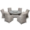 Maze Rattan Garden Furniture Cotswolds Reclining 6 Seat Round Dining Set