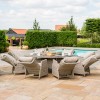 Maze Rattan Garden Furniture Cotswolds Reclining 8 Seat Round Dining Set