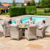 Maze Rattan Garden Furniture Cotswolds Reclining 8 Seat Round Dining Set