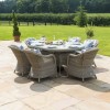 Maze Rattan Garden Oxford 6 Seat Oval Ice Bucket Dining Set with Heritage Chairs