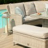 Maze Rattan Garden Furniture Oxford Royal Corner Grey Dining Set with Firepit