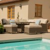 Maze Rattan Garden Furniture Winchester Royal Corner Dining Sofa Set with Fire Pit 