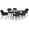 Maze Lounge Outdoor Fabric Zest Charcoal 6 Seat Oval Dining Set