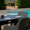 Maze Lounge Outdoor Fabric Zest Charcoal 6 Seat Oval Dining Set