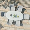 Maze Lounge Outdoor Fabric Zest Lead Chine 6 Seat Oval Dining Set