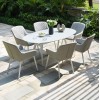 Maze Lounge Outdoor Fabric Zest Lead Chine 6 Seat Oval Dining Set