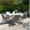 Maze Lounge Outdoor Fabric Zest Lead Chine 6 Seat Oval Dining Set