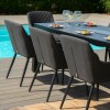 Maze Lounge Outdoor Fabric Zest Charcoal 8 Seat Rectangular Fire Pit Dining Set