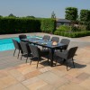 Maze Lounge Outdoor Fabric Zest Charcoal 8 Seat Rectangular Fire Pit Dining Set