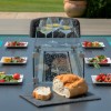 Maze Lounge Outdoor Fabric Zest Charcoal 8 Seat Rectangular Fire Pit Dining Set  