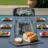 Maze Lounge Outdoor Fabric Zest Charcoal 8 Seat Rectangular Fire Pit Dining Set