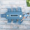 Maze Lounge Outdoor Fabric Zest Flanelle 8 Seat Rectangular Fire Pit Dining Set