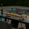 Maze Lounge Outdoor Fabric Zest Flanelle 8 Seat Rectangular Fire Pit Dining Set