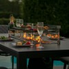 Maze Lounge Outdoor Fabric Zest Flanelle 8 Seat Rectangular Fire Pit Dining Set 