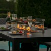 Maze Lounge Outdoor Fabric Zest Flanelle 8 Seat Rectangular Fire Pit Dining Set