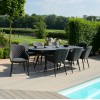 Maze Lounge Outdoor Fabric Zest Charcoal 8 Seat Oval Dining Set