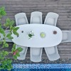 Maze Lounge Outdoor Fabric Zest Lead Chine 8 Seat Oval Dining Set