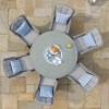 Maze Rattan Garden Furniture Oxford Round Ice Bucket Table with 6 Venice Chairs & Lazy Susan