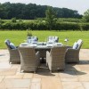 Maze Rattan Garden Furniture Oxford Oval Ice Bucket Table with 6 Venice Chairs & Lazy Susan