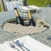 Maze Rattan Garden Furniture Oxford Oval Ice Bucket Table with 6 Venice Chairs & Lazy Susan