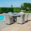 Maze Garden Oxford 6 Seat Oval Fire Pit Table with Venice Chairs