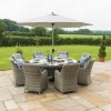 Oxford 8 Seat Round Ice Bucket Dining Set with Venice Chairs