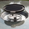 Maze Rattan Garden Furniture Oxford 8 Seat Round Fire Pit Table with Venice Chairs & Lazy Susan