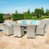 Oxford 8 Seat Oval Fire Pit Dining Set with Venice