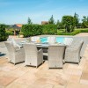 Oxford 8 Seat Oval Fire Pit Dining Set with Venice