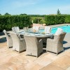 Oxford 8 Seat Oval Fire Pit Dining Set with Venice