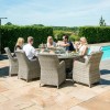 Oxford 8 Seat Oval Fire Pit Dining Set with Venice