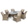 Maze Rattan Garden Furniture Winchester 6 Seat Oval Ice Bucket Dining Set with Venice Chairs & Lazy Susan