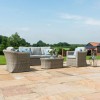 Maze Rattan Garden Furniture Oxford Grey 3 Seater Sofa Set with Armchairs & Coffee Table