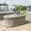 Maze Rattan Garden Furniture Oxford Grey 3 Seater Sofa Set with Armchairs & Coffee Table