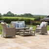 Maze Rattan Garden Furniture Oxford High Back Square Sofa Set with Coffee Table