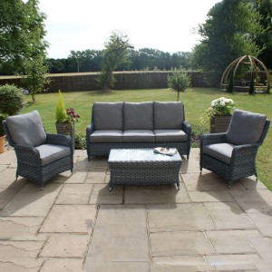 Maze Rattan Garden Furniture Victoria High Back 3 Seat Sofa Set Maze Rattan Garden Furniture Victoria High Back 3 Seat Sofa Set