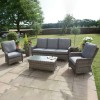 Maze Rattan Garden Furniture Victoria High Back 3 Seat Sofa Set