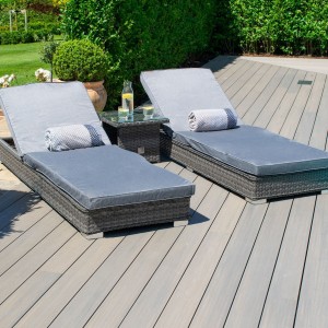 Maze Rattan Garden Furniture Victoria 3 Piece Sunlounger Set Maze Rattan Garden Furniture Victoria 3 Piece Sunlounger Set