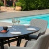 Maze Lounge Outdoor Fabric Zest 6 Seat Oval Dining Set in Flanelle