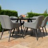 Maze Lounge Outdoor Fabric Zest 6 Seat Oval Dining Set in Flanelle