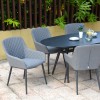 Maze Lounge Outdoor Fabric Zest 6 Seat Oval Dining Set in Flanelle