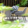 Maze Lounge Outdoor Fabric Zest 6 Seat Oval Dining Set in Flanelle