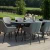 Maze Lounge Outdoor Fabric Zest 8 Seat Oval Dining Set in Flanelle