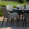 Maze Lounge Outdoor Fabric Zest 8 Seat Oval Dining Set in Flanelle