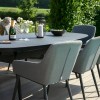 Maze Lounge Outdoor Fabric Zest 8 Seat Oval Dining Set in Flanelle