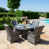 Maze Rattan Garden Furniture Victoria 4 Seat Round Dining Set