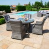 Maze Rattan Garden Furniture Victoria 4 Seat Round Dining Set