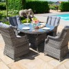 Maze Rattan Garden Furniture Victoria 4 Seat Round Dining Set